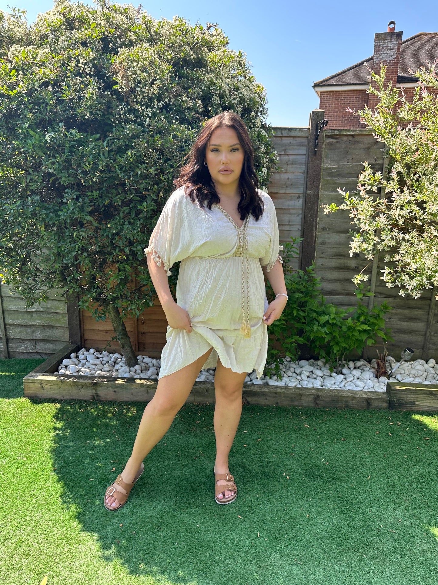 ‘Mykonos’ Dress & Cover Up in Nude